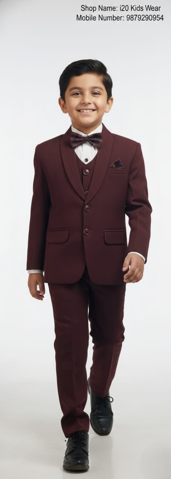 Boys Maroon Formal Suit Set