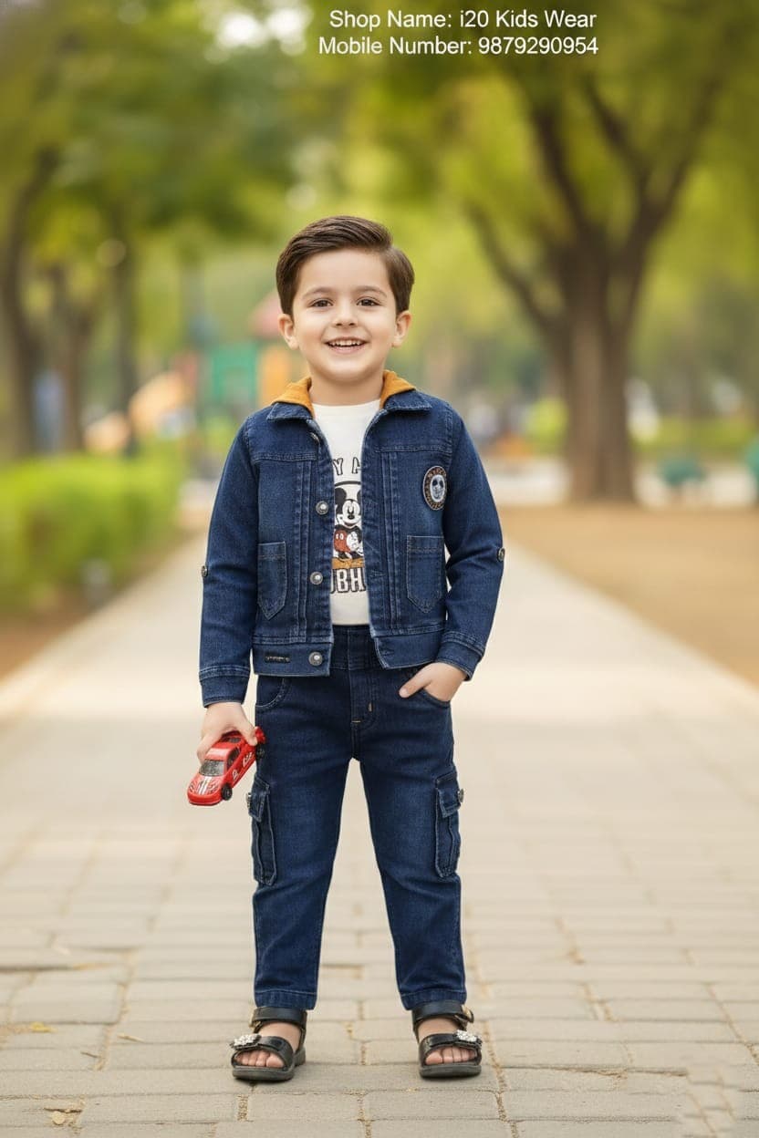 Boys Denim Jacket and Cargo Jeans Set
