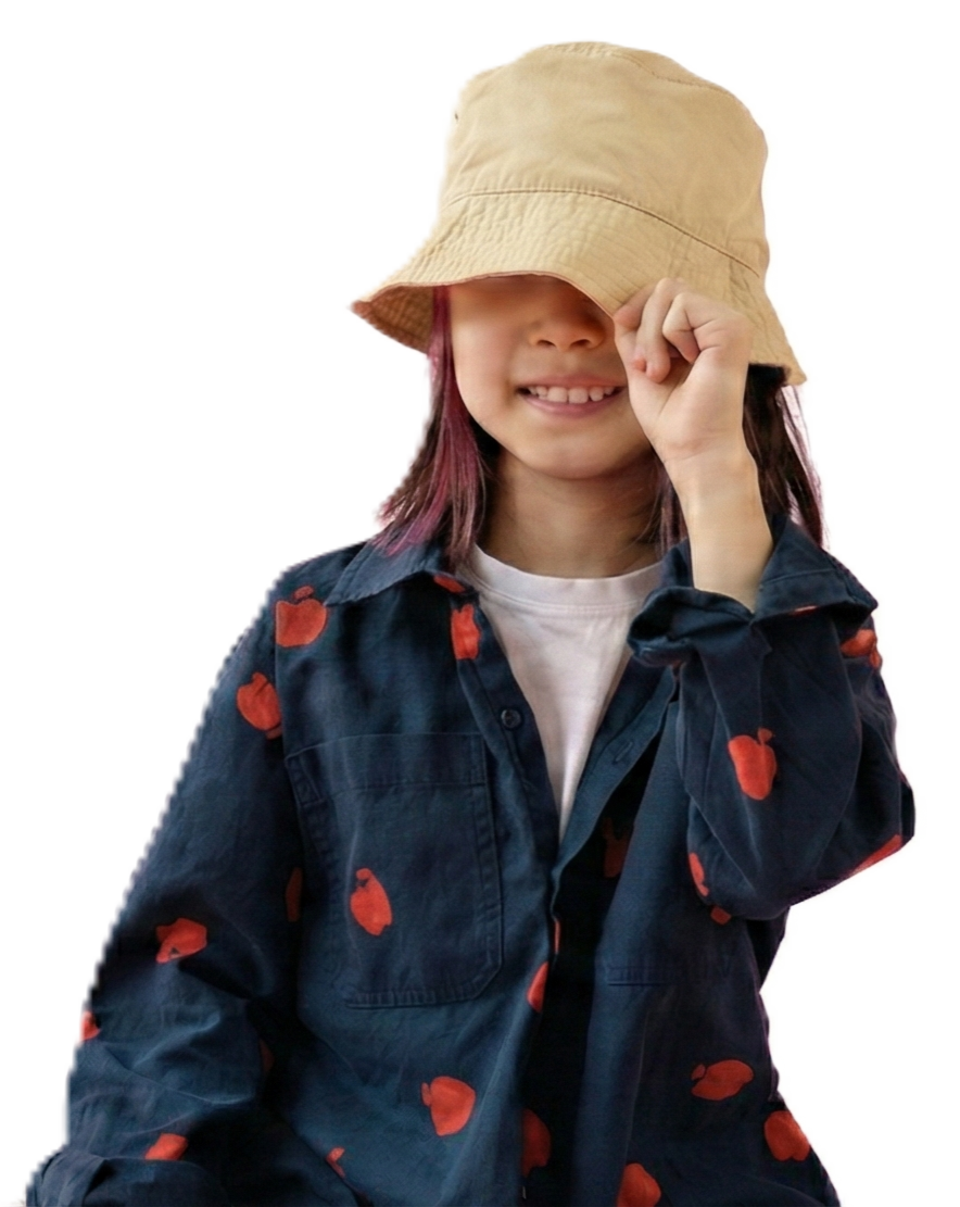 Happy child in stylish clothing